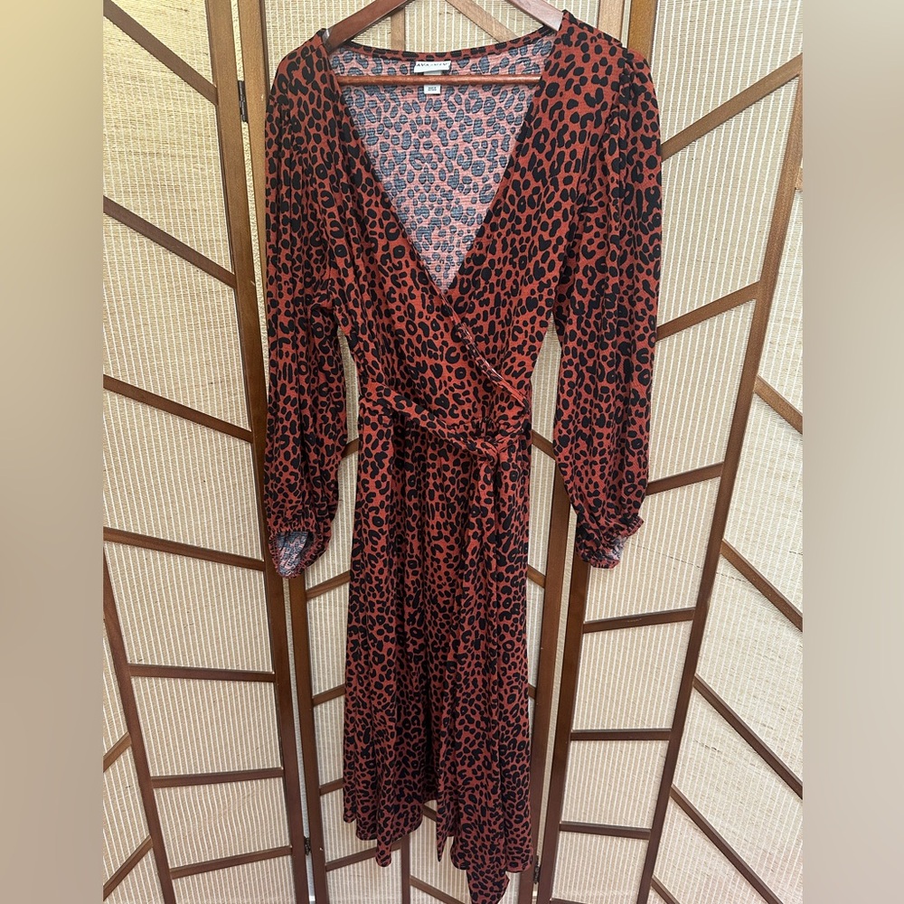 Ava & Viv animal print wrap dress